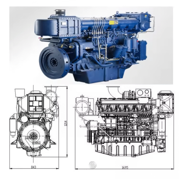 54hp 68hp 82hp Weichai WP4.1 Marine Engine Marine Diesel Engine for Surface Drive System Boat Engine 4 Stroke for Sale - Image 7